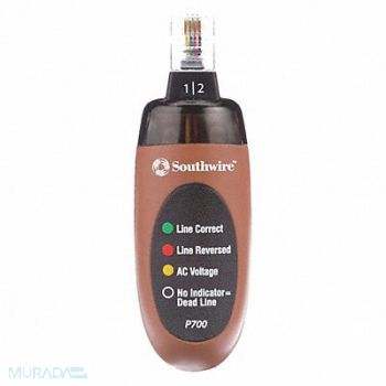 SOUTHWIRE Phone Outlet Tester RJ11 Connector Type, 54DF45