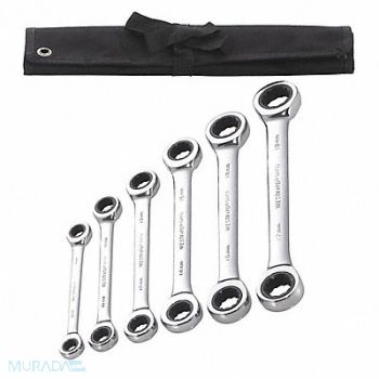 WESTWARD Box End Wrench Set Fll Plsh Stndrd Metrc, 54DG35