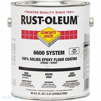 RUST-OLEUM Paint 6600 Silver Gray 1 gal Can, 54GD63