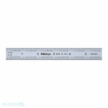 MITUTOYO Steel Rule 6 Size 3R Graduation 3/4 W, 54GE61