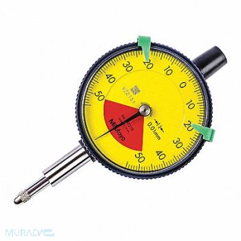 MITUTOYO Dial Indicator 0 to 0.1mm Range Yellow, 54GE70