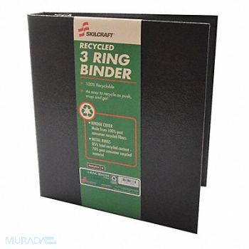 ABILITY ONE 3-Ring Binder 1-1/2 Black, 54HD54
