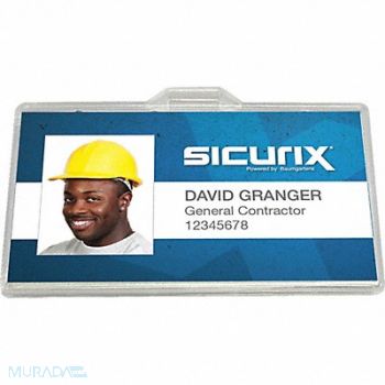 SICURIX ID Badge Holder Horizontal PK100, 54HP59