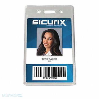 SICURIX ID Badge Holder Vertical PK50, 54HP75