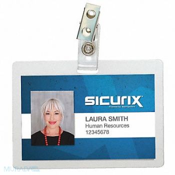 SICURIX ID Badge Holder Horizontal PK100, 54HP81