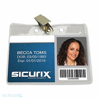 SICURIX ID Badge Holder Horizontal PK50, 54HP84