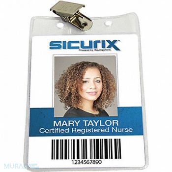 SICURIX ID Badge Holder Vertical PK50, 54HP85