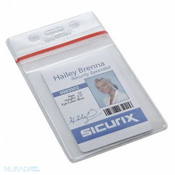 SICURIX ID Badge Holder Vertical PK50, 54HP87