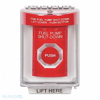SAFETY TECHNOLOGY INTERNATIONAL Fuel Pump Shutdown Push Button Red Color, 54JF29