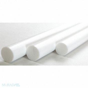 GRAINGER APPROVED Plastic Rod PTFE 1 1/8 Dia 6ftL White, 54JM28