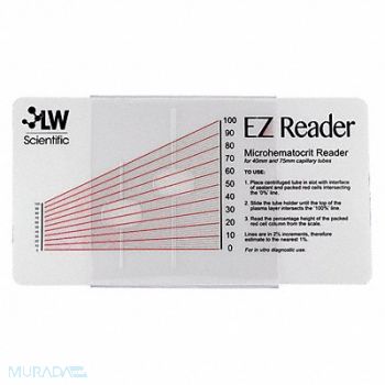 LW SCIENTIFIC Hematocrit Reader Card 19cm L, 54PC09