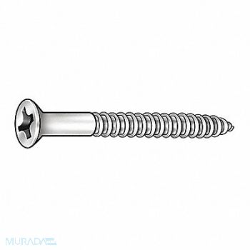 GRAINGER APPROVED Flat Hd Wood Scrw Zinc #14 4 L PK700, 400J22