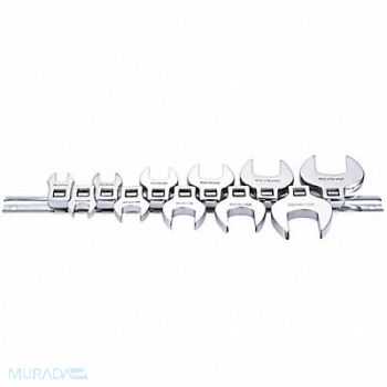 WESTWARD Crowfoot Skt Set Steel DvSz 3/8 SAE, 54PR33