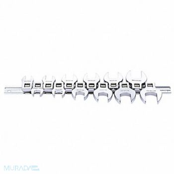 WESTWARD Crowfoot Skt Set Steel DvSz 3/8 Metric, 54PR45