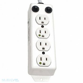 TRIPP LITE Outlet Strip 4 Outlet 15A 6-5/16 L Wht, 54VH66