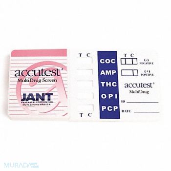 ACCUTEST Urine Drug Test Kit 25 Number of Tests, 54WH36