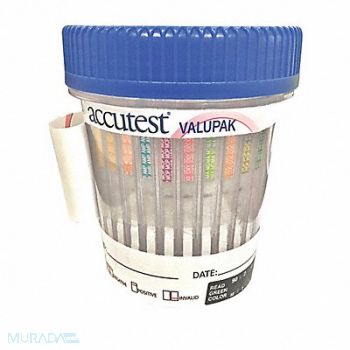 ACCUTEST Urine Drug Test Kit 25 Number of Tests, 54WH50