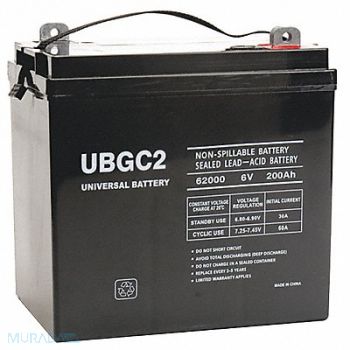 GRAINGER APPROVED Sealed Lead Acid Battery 6VDC 9.72 H, 54XH54