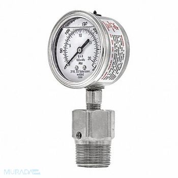 PIC GAUGES K4226 Pressure Gauge Nominal 2-1/2 Dial, 54XN62