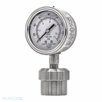 PIC GAUGES K4224 Pressure Gauge Nominal 2-1/2 Dial, 54XN68