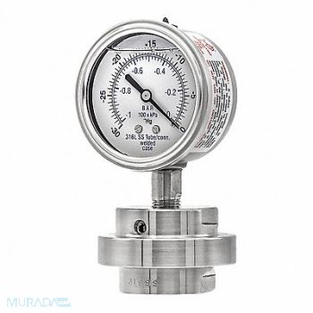 PIC GAUGES Vacuum Gauge General Purpose 2-1/2 Dial, 54XN73