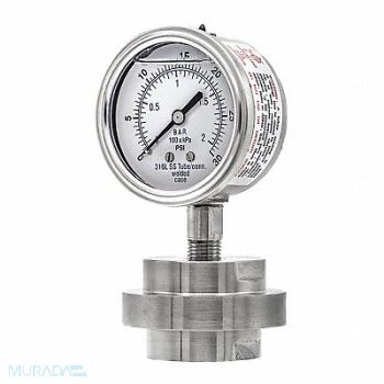 PIC GAUGES Pressure Gauge Nominal 2-1/2 Dial, 54XN75