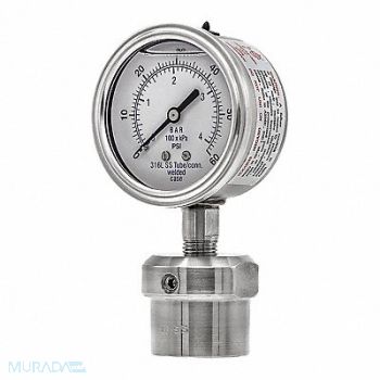 PIC GAUGES Pressure Gauge Nominal 2-1/2 Dial, 54XN76