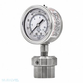 PIC GAUGES Pressure Gauge Nominal 2-1/2 Dial, 54XN78
