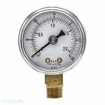 PIC GAUGES Pressure Gauge Nominal 1-1/2 Dial, 54XN99