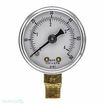 PIC GAUGES Pressure Gauge Nominal 1-1/2 Dial, 54XP01