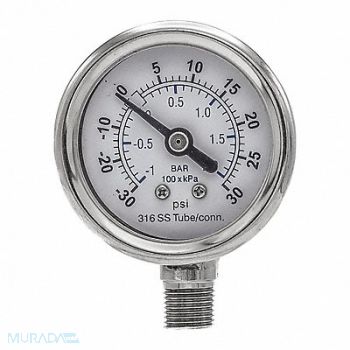 PIC GAUGES Compound Gauge Nominal 1-1/2 Dial, 54XP81
