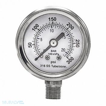 PIC GAUGES Pressure Gauge Nominal 1-1/2 Dial, 54XP83