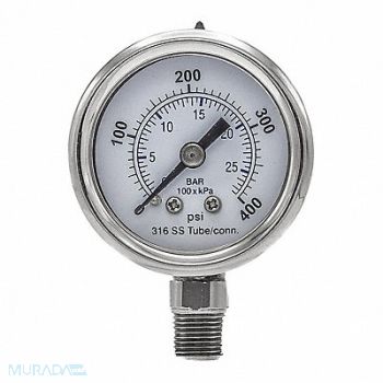 PIC GAUGES Pressure Gauge Nominal 1-1/2 Dial, 54XP84