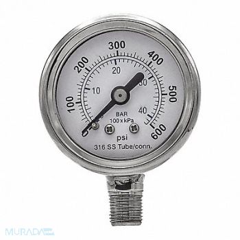 PIC GAUGES Pressure Gauge Nominal 1-1/2 Dial, 54XP85