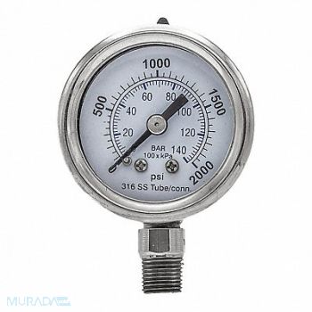 PIC GAUGES Pressure Gauge Nominal 1-1/2 Dial, 54XP87