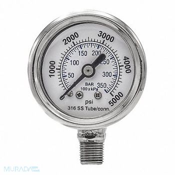 PIC GAUGES Pressure Gauge Nominal 1-1/2 Dial, 54XP88