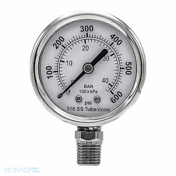 PIC GAUGES Pressure Gauge General Purpose 2 Dial, 54XP89