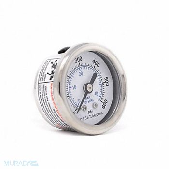 PIC GAUGES Pressure Gauge Nominal 1-1/2 Dial, 54XP93