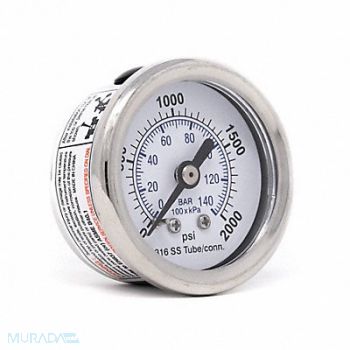 PIC GAUGES Pressure Gauge Nominal 1-1/2 Dial, 54XP95