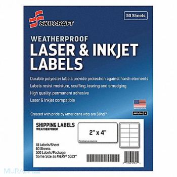 ABILITY ONE Multiple Purpose Label Paper PK50, 54XZ43