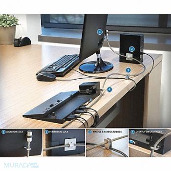 ABILITY ONE Cable Lock 96 in Steel Black, 54ZF09