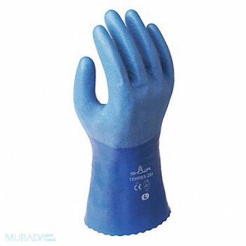 SHOWA Chemical Resistant Gloves Blue 2XL PR, 54ZF65