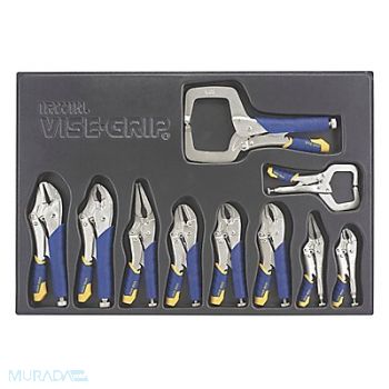 IRWIN VISE-GRIP Locking Pliers Set 10 pcs. 3/8 W Jaw, 54ZG13