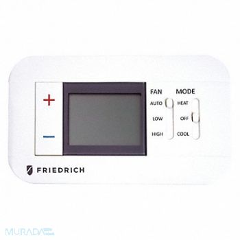 FRIEDRICH Wired Thermostat 24VDC Plastic White, 54ZV40