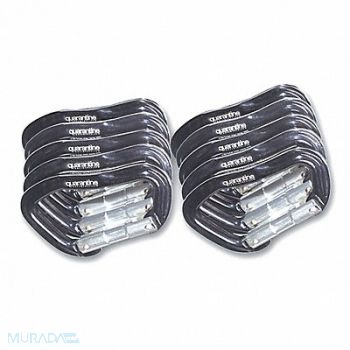 QUARANTINE RESTRAINTS Carabiner Metal Black 6 PK10, 54ZV58