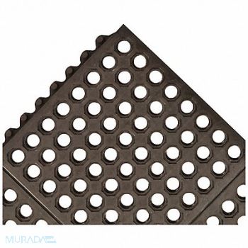 NOTRAX Interlock Drainage Mat Black 3 ft.x5 ft., 3LY64