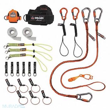 ERGODYNE Tool Tethering Kit Black/Green/Orange, 55EE63