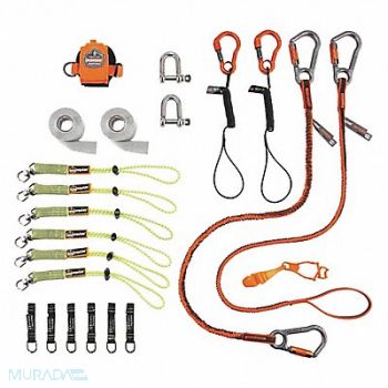 ERGODYNE Tool Tethering Kit Black/Green/Orange, 55EE67