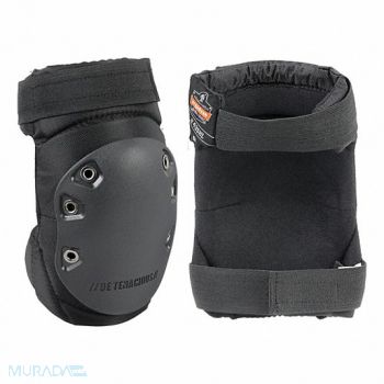 ERGODYNE Knee Pads Hinged Rubber Cap Black PR, 55EE85