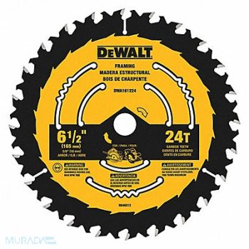DEWALT Circular Saw Blade Blade Dia 6-1/2 in., 55EF18